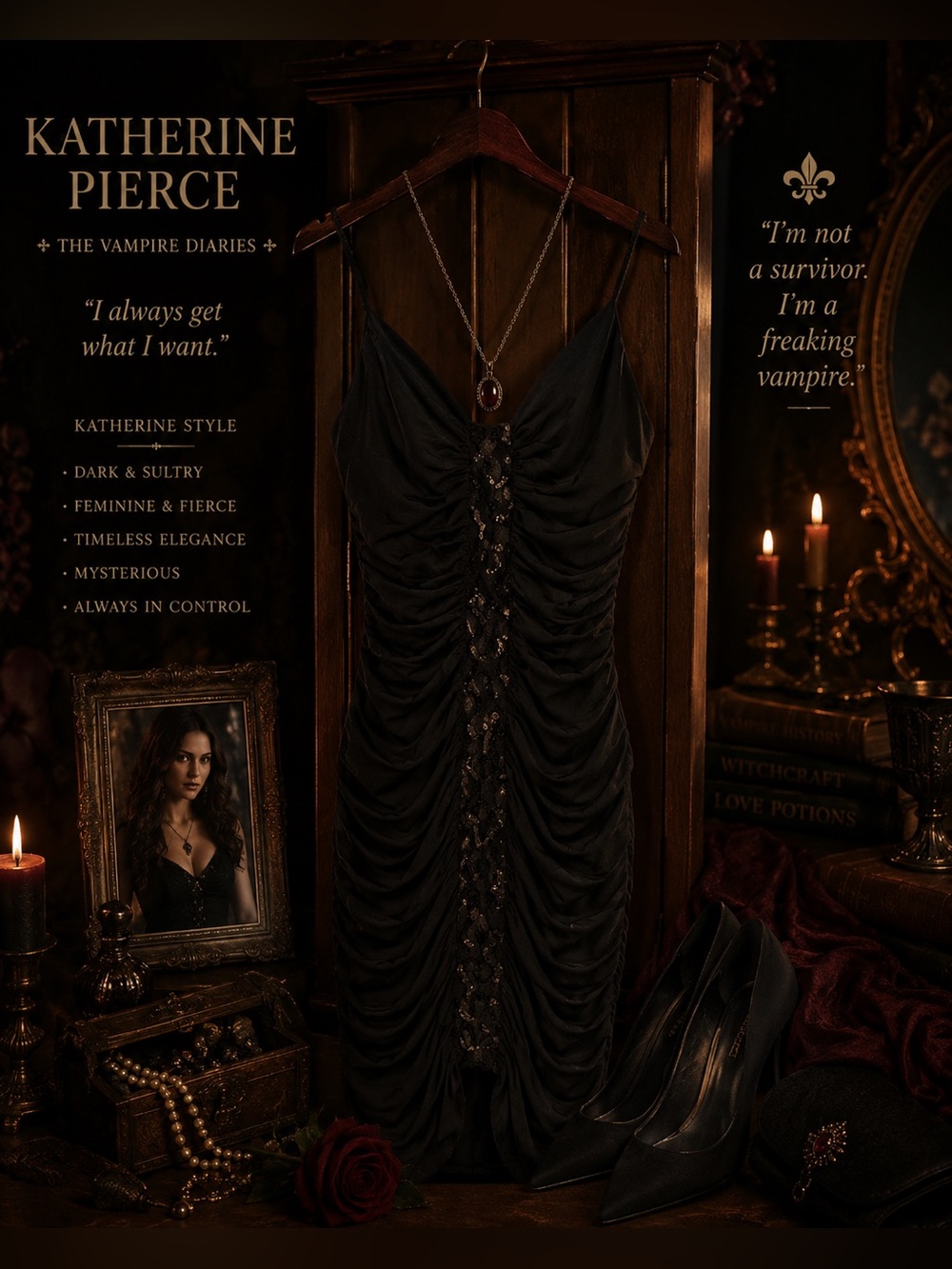 Chic Black Ruched Strapless Dress | Size 7 | 🩸TVD Katherine Pierce Core